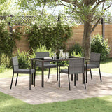 Garden Dining Set 5 pcs Grey Powder-Coated Steel