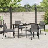 Garden Dining Set 5 pcs Grey Powder-Coated Steel - Top-Down View