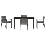 Garden Dining Set 5 pcs Grey Powder-Coated Steel - Close-Up Angle