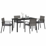 Garden Dining Set 5 pcs Grey Powder-Coated Steel - Side View
