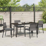 Garden Dining Set 5 pcs Grey Powder-Coated Steel - Top-Down View