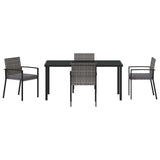Garden Dining Set 5 pcs Grey Powder-Coated Steel