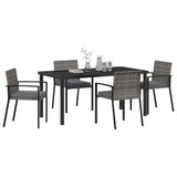 Garden Dining Set 5 pcs Grey Powder-Coated Steel