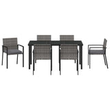 Garden Dining Set 7 pcs Grey Powder-Coated Steel - Close-Up Angle
