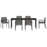 Garden Dining Set 6 pcs Grey Powder-Coated Steel - Close-Up Angle