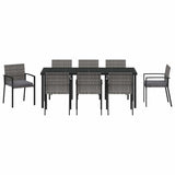 Garden Dining Set 9 pcs Grey Powder-Coated Steel