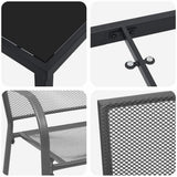 Garden Dining Set 3 pcs Anthracite Powder-Coated Steel