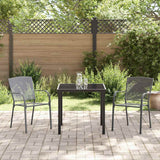 Garden Dining Set 3 pcs Anthracite Powder-Coated Steel - Top-Down View