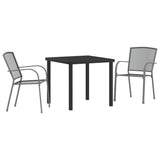 Garden Dining Set 3 pcs Anthracite Powder-Coated Steel