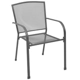 Garden Dining Set 3 pcs Anthracite Powder-Coated Steel - Rear View