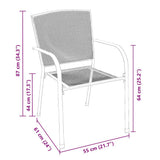 Garden Dining Set 3 pcs Anthracite Powder-Coated Steel - Extra Image