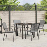 Garden Dining Set 5 pcs Anthracite Powder-Coated Steel - Top-Down View