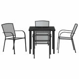Garden Dining Set 5 pcs Anthracite Powder-Coated Steel - Close-Up Angle
