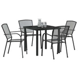 Garden Dining Set 5 pcs Anthracite Powder-Coated Steel - Side View