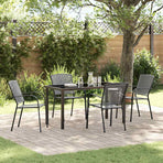 Garden Dining Set 5 pcs Anthracite Powder-Coated Steel