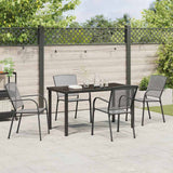 Garden Dining Set 5 pcs Anthracite Powder-Coated Steel - Top-Down View