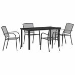 Garden Dining Set 5 pcs Anthracite Powder-Coated Steel