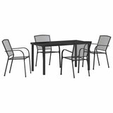 Garden Dining Set 5 pcs Anthracite Powder-Coated Steel - Front View