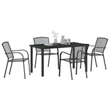 Garden Dining Set 5 pcs Anthracite Powder-Coated Steel - Side View