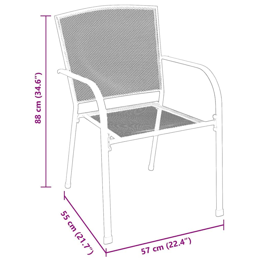 Garden Dining Set 5 pcs Anthracite Powder-Coated Steel