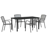 Garden Dining Set 5 pcs Anthracite Powder-Coated Steel
