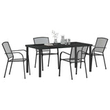 Garden Dining Set 5 pcs Anthracite Powder-Coated Steel - Side View