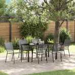 Garden Dining Set 7 pcs Anthracite Powder-Coated Steel