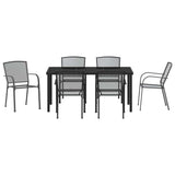 Garden Dining Set 7 pcs Anthracite Powder-Coated Steel - Close-Up Angle