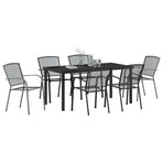 Garden Dining Set 7 pcs Anthracite Powder-Coated Steel