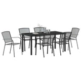 Garden Dining Set 7 pcs Anthracite Powder-Coated Steel - Side View