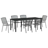 Garden Dining Set 7 pcs Anthracite Powder-Coated Steel - Front View