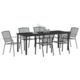 Garden Dining Set 7 pcs Anthracite Powder-Coated Steel - Side View