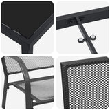 Garden Dining Set 9 pcs Anthracite Powder-Coated Steel