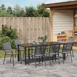 Garden Dining Set 9 pcs Anthracite Powder-Coated Steel - Top-Down View