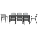 Garden Dining Set 9 pcs Anthracite Powder-Coated Steel - Close-Up Angle