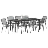 Garden Dining Set 9 pcs Anthracite Powder-Coated Steel - Side View
