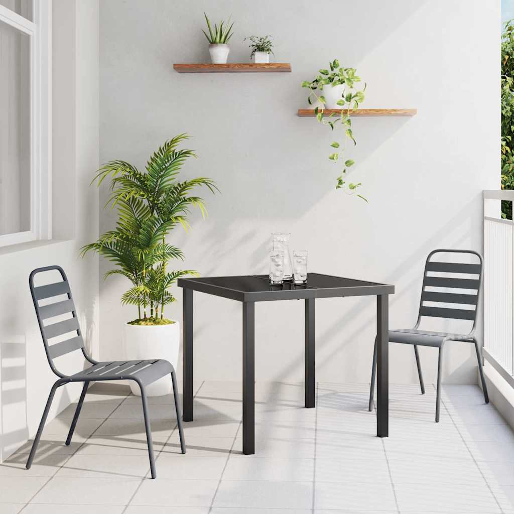 Garden Dining Set 3 pcs Anthracite Powder-Coated Steel