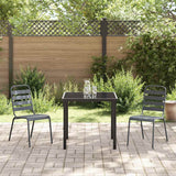 Garden Dining Set 3 pcs Anthracite Powder-Coated Steel - Top-Down View