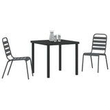 Garden Dining Set 3 pcs Anthracite Powder-Coated Steel - Side View