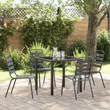 Garden Dining Set 5 pcs Anthracite Powder-Coated Steel