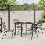 Garden Dining Set 5 pcs Anthracite Powder-Coated Steel - Top-Down View