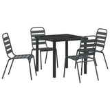 Garden Dining Set 5 pcs Anthracite Powder-Coated Steel - Front View