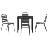 Garden Dining Set 5 pcs Anthracite Powder-Coated Steel