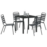 Garden Dining Set 5 pcs Anthracite Powder-Coated Steel