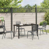 Garden Dining Set 5 pcs Anthracite Powder-Coated Steel - Top-Down View