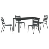 Garden Dining Set 5 pcs Anthracite Powder-Coated Steel