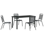 Garden Dining Set 5 pcs Anthracite Powder-Coated Steel