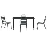Garden Dining Set 5 pcs Anthracite Powder-Coated Steel - Close-Up Angle