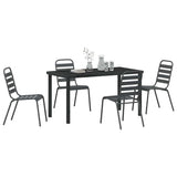 Garden Dining Set 5 pcs Anthracite Powder-Coated Steel