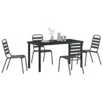Garden Dining Set 5 pcs Anthracite Powder-Coated Steel
